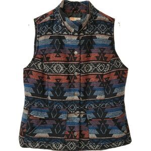 Ruff Hewn Puffer West Wool Blend Quilted Aztec Navajo Western Sz S